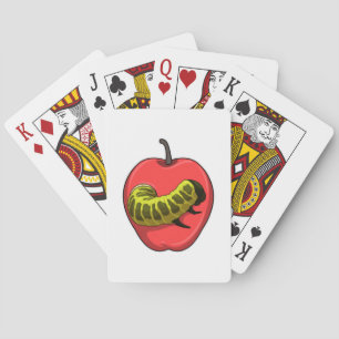 Caterpilaar met Apple Pokerkaarten