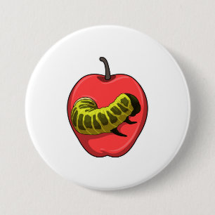Caterpilaar met Apple Ronde Button 7,6 Cm