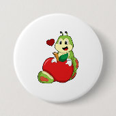 Caterpilaar met Apple Ronde Button 7,6 Cm (Voorkant)