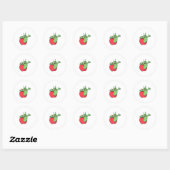 Caterpilaar met Apple Ronde Sticker (Vel)