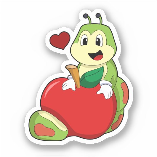 Caterpilaar met Apple Sticker (Voorkant)