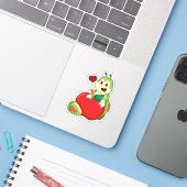Caterpilaar met Apple Sticker (Laptop met iPhone)