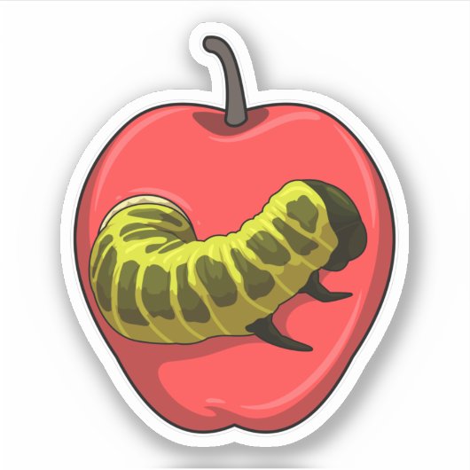 Caterpilaar met Apple Sticker (Voorkant)