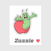 Caterpilaar met Apple Sticker (Vel)