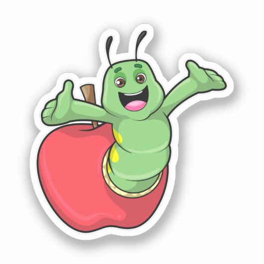 Caterpilaar met Apple Sticker (Voorkant)