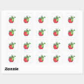 Caterpilaar met Apple Vierkante Sticker (Vel)
