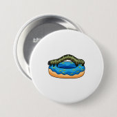 Caterpilaar met Donut Ronde Button 7,6 Cm (Voorkant /achterkant)