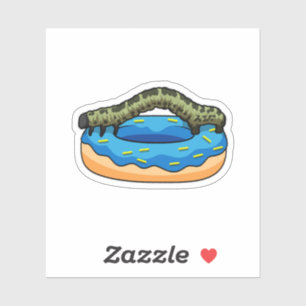 Caterpilaar met Donut Sticker