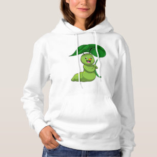 Caterpilaar met leder als parasol hoodie