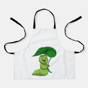 Caterpilaar met leder als parasol schort