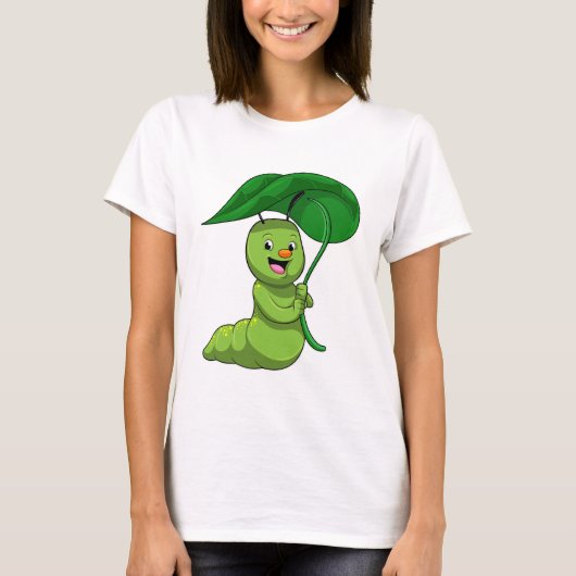 Caterpilaar met leder als parasol t-shirt (Voorkant)