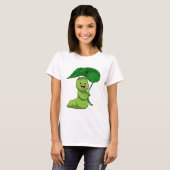 Caterpilaar met leder als parasol t-shirt (Voorkant volledig)
