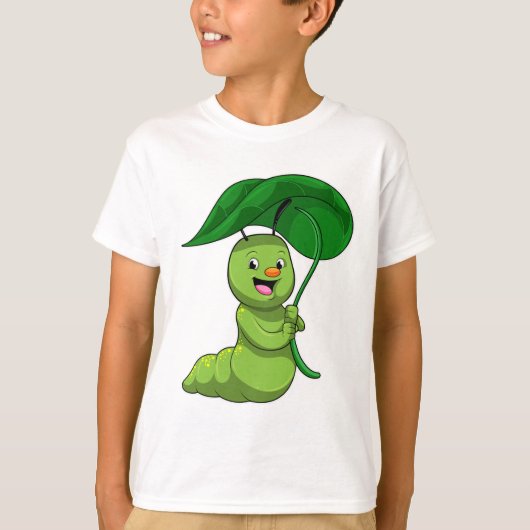 Caterpilaar met leder als parasol t-shirt (Voorkant)