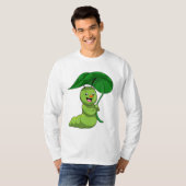 Caterpilaar met leder als parasol t-shirt (Voorkant volledig)