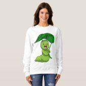 Caterpilaar met leder als parasol trui (Voorkant volledig)