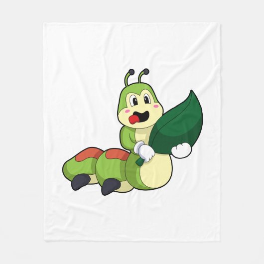 Caterpilaar met leder fleece deken (Voorkant)