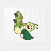 Caterpilaar met leder fleece deken (Voorkant (Horizontaal))