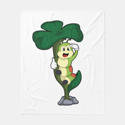 Caterpilaar met leder fleece deken (Voorkant)