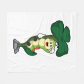 Caterpilaar met leder fleece deken (Voorkant (Horizontaal))