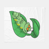 Caterpilaar met leder fleece deken (Voorkant (Horizontaal))