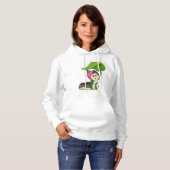 Caterpilaar met leder hoodie (Voorkant volledig)