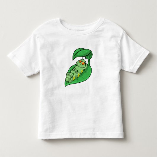 Caterpilaar met leder kinder shirts (Voorkant)