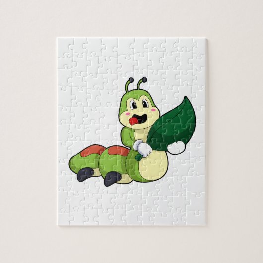 Caterpilaar met leder legpuzzel (Verticaal)
