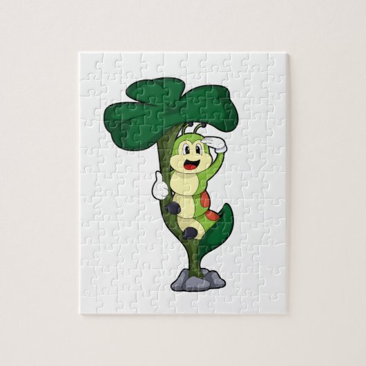 Caterpilaar met leder legpuzzel (Verticaal)