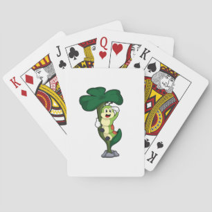 Caterpilaar met leder pokerkaarten
