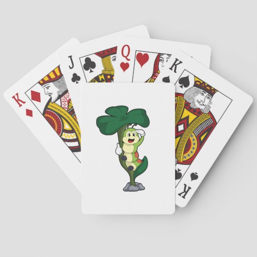 Caterpilaar met leder pokerkaarten (Achterkant)