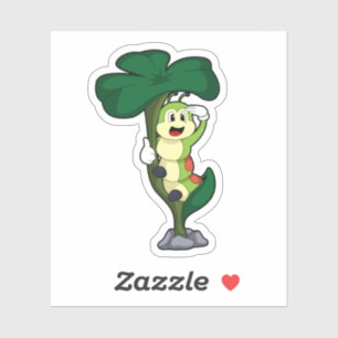 Caterpilaar met leder sticker