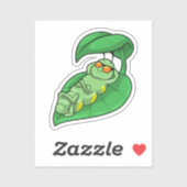Caterpilaar met leder sticker (Vel)