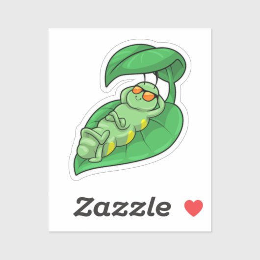 Caterpilaar met leder sticker (Vel)