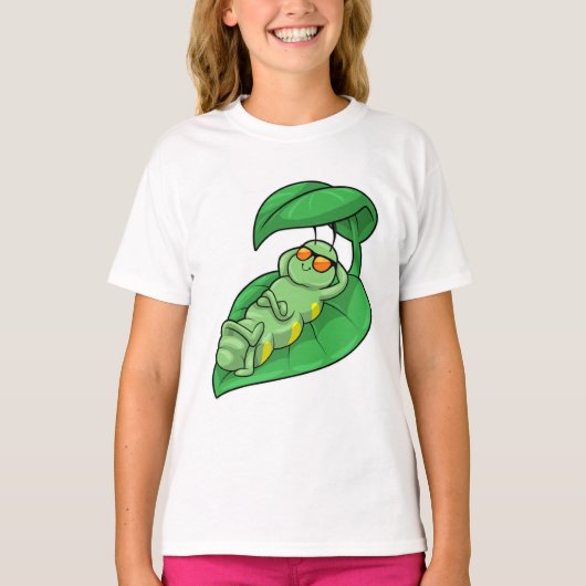 Caterpilaar met leder t-shirt (Voorkant)