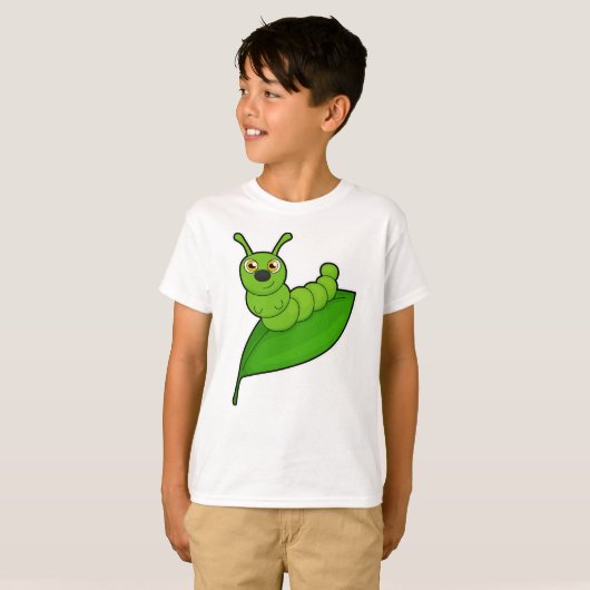 Caterpilaar met leder t-shirt (Voorkant volledig)