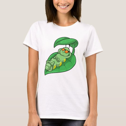 Caterpilaar met leder t-shirt (Voorkant)