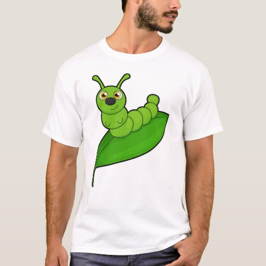 Caterpilaar met leder t-shirt (Voorkant)