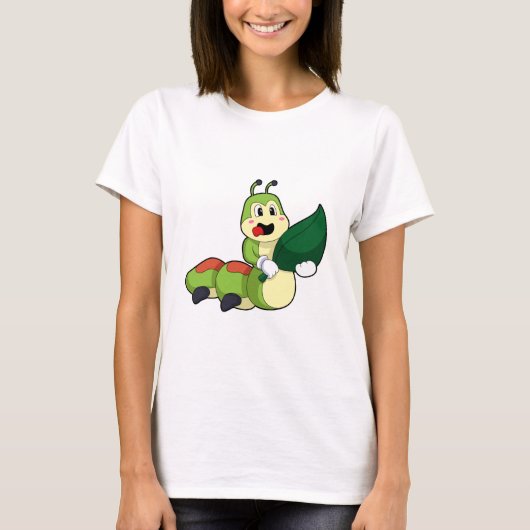 Caterpilaar met leder t-shirt (Voorkant)