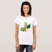 Caterpilaar met leder t-shirt (Voorkant volledig)