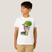 Caterpilaar met leder t-shirt (Voorkant volledig)