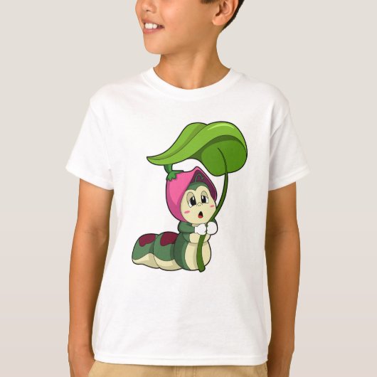 Caterpilaar met leder t-shirt (Voorkant)