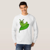 Caterpilaar met leder t-shirt (Voorkant volledig)