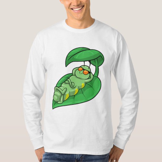 Caterpilaar met leder t-shirt (Voorkant)