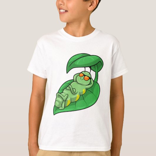 Caterpilaar met leder t-shirt (Voorkant)