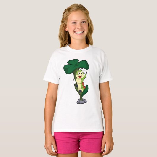 Caterpilaar met leder t-shirt (Voorkant volledig)