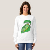 Caterpilaar met leder trui (Voorkant volledig)