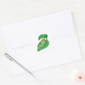 Caterpilaar met leder vierkante sticker (Envelop)