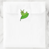 Caterpilaar met leder vierkante sticker (Tas)