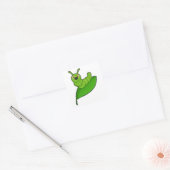 Caterpilaar met leder vierkante sticker (Envelop)
