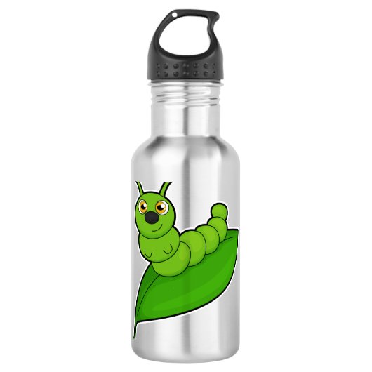 Caterpilaar met leder waterfles  (Voorkant)